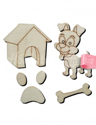  - Ahşap Köpek Kulübesi - 9 x 9 - 6 x 9 cm - KO72T