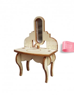  - Ahşap Lavabo - 3 x 5 x 7 cm - KMY10T