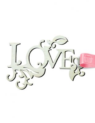 Ahşap Love Yazısı - Süslemeli - 15 x 10 cm - KY12T