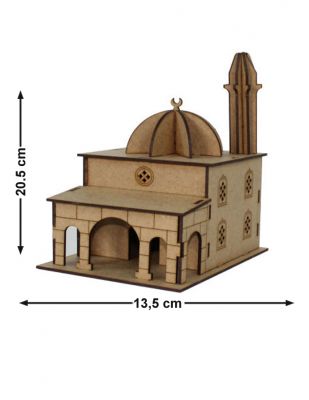 Ahşap Maket, Cami Seti ve 3 Farklı Boya ve Fırça - KMS5T