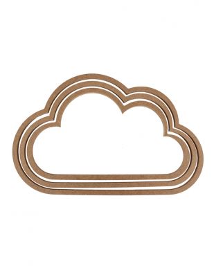 Ahşap Makrome Kasnağı - Bulut - KD72T