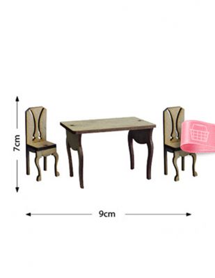 Ahşap Minyatür - Masa Sandalye - KMY15T