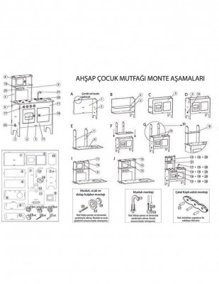 Ahşap Oyuncak - Mutfak - Pembe - KCG34T - Thumbnail
