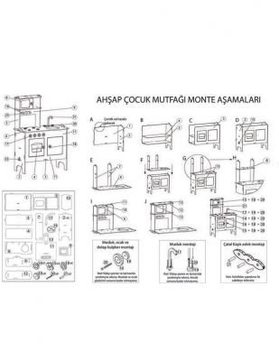 Ahşap Oyuncak - Mutfak - Pembe - KCG34T