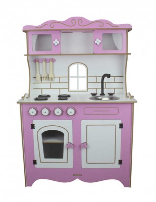  - Ahşap Oyuncak - Mutfak - Pembe - KCG39T (1)