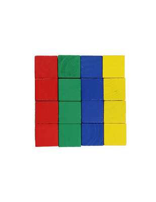  - Ahşap Renkli Küp - 20 x 20 mm - 16 Adet (1)