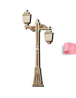 Ahşap Sokak Lambası Figürü - 15 cm - KO45T