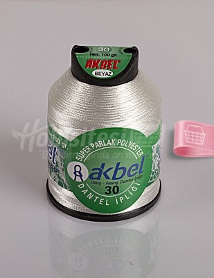 AKBEL - Akbel Dantel İpliği - No:30 - 100gr - Beyaz