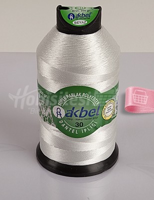 AKBEL - Akbel Dantel İpliği - No:30 - 350gr - Beyaz