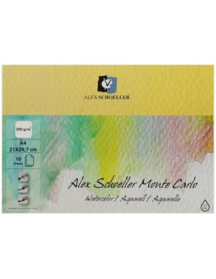 ALEX SCHOELLER - Alex Schoeller Monte Carlo Suluboya - Eskiz Defteri, A4 - 300 gr - 10 Yaprak