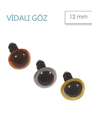 Amigurumi Vidalı Göz - 12 mm - 4 Çift Paket