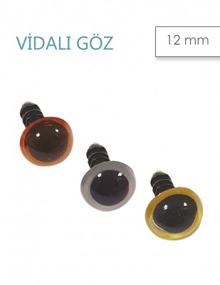  - Amigurumi Vidalı Göz - 12 mm - 4 Çift Paket