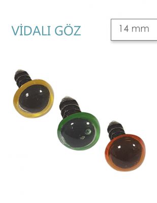 Amigurumi Vidalı Göz - 14 mm - 4 Çift Paket
