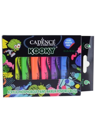 CADENCE - Cadence Kooky Fosforlu Akrilik Boya Seti - 15 ml - 6lı Set