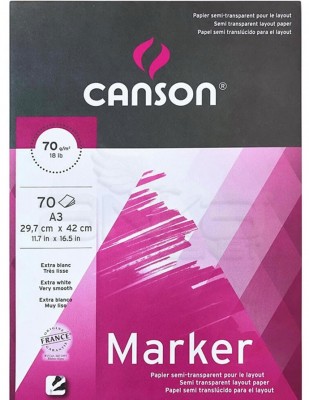 CANSON - Canson Marker Extra White Layout Paper, A3 - 70 gr - 70 Yaprak