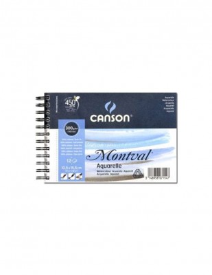 CANSON - Canson Montval Watercolour Paper, Suluboya Defteri Grain Fin, 10,5x15,5 cm - 300 gr -12 Yaprak