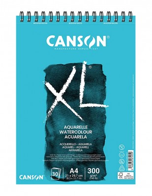 CANSON - Canson XL Aquarelle Watercolour Paper, Sulu Boya Defteri, A4 - 300 gr - 30 Yaprak