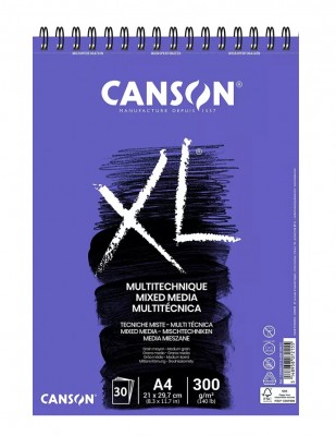 CANSON - Canson XL Media Teknik Çizim Defteri, A4 - 300 gr - 30 Sayfa