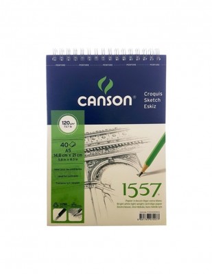 CANSON - Canson 1557 Drawing, Desen Çizim Defteri, A5 - 120 gr - 40 Yaprak