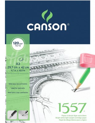 CANSON - Canson Sketch, Eskiz Defteri, Sipiralli - A3, 40 Yaprak - 120 gr