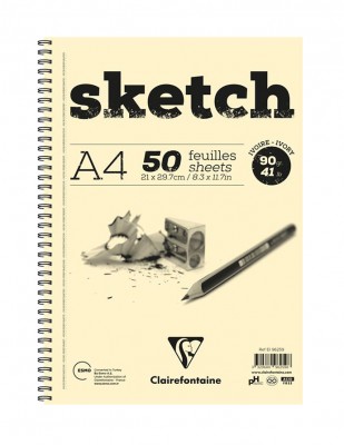 CLAIREFONTAINE - Clairefontaine Sketch Eskiz Defteri, A4 - 90 gr - 50 Yaprak