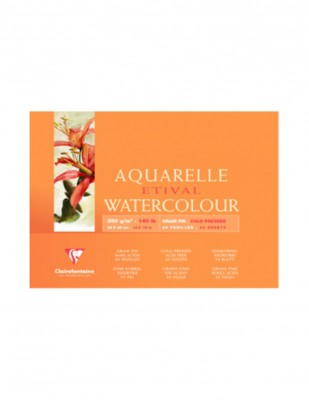 CLAIREFONTAINE - Clairefontaine Aquarelle Etival Watercolour Paper Grain Fin, 30x40 cm - 300 gr - 30 Yaprak
