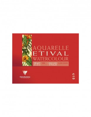 CLAIREFONTAINE - Clairefontaine Aquarelle Etival Watercolour Pad,Grain Clasic, A3 - 300 gr - 30 Yaprak