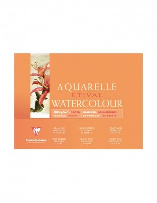 CLAIREFONTAINE - Clairefontaine Aquarelle Etival Watercolour Paper Grain Fin, 18x24 cm - 300 gr - 30 Yaprak