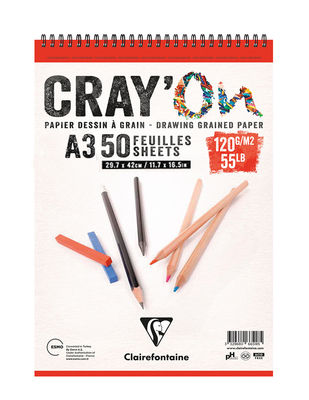 Clairefontaine Cray'On Çizim Defteri, Eskiz Defteri - A3 50 Yaprak