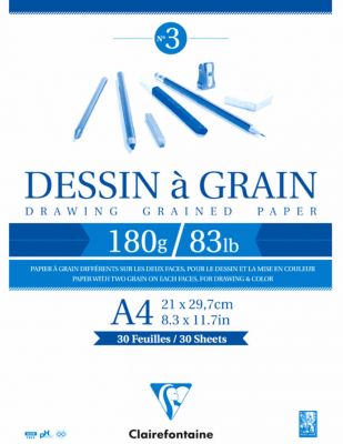 Clairefontaine Dessin A Grain - Dokulu Çizim Bloğu - A4 30 Yaprak