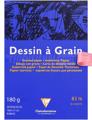 CLAIREFONTAINE - Clairefontaine Dessin A Grain - Dokulu Çizim Bloğu - A5 30 Yaprak