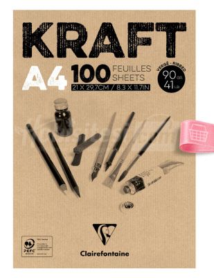 Clairefontaine Kraft - Çizim Bloğu, A4 100 Yaprak