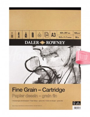 DALER ROWNEY - Daler Rowney Fine Grain Cartridge - Farklı Teknikler İçin Blok - A3 30 Yaprak