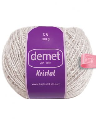 Demet Kristal El Örgü İpliği - 100 gr - Krem