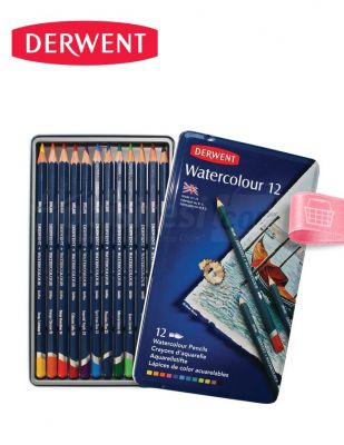 Derwent Watercolour 12, Suda Çözülebilir Kuru Boya Kalem Seti - 12 Renk