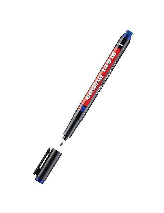 Edding 149 M Multi Purpose, Çok Amaçlı Asetat Kalemi, Silgili - Mavi - 1