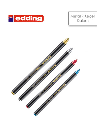 EDDING - Edding 1200 Metalik Renkli Keçeli Kalemler, Çok Amaçlı Grafik Kalemi - Farklı Renk Seçenekleri