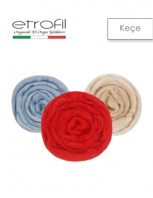 ETROFİL - Etrofil Keçe Yünü, % 100 Keçe Yün - 50 Gr / 1,8 mt