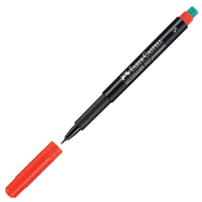  - Faber Castell 1523 S Multimark Permanent Pen,Yazı Kalemi, Silgili - Kırmızı