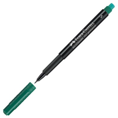  - Faber Castell 1523 S Multimark Permanent Pen, Yazı Kalemi, Silgili - Yeşil