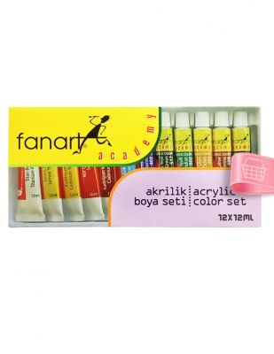 Fanart Academy Akrilik Boya Seti - Her Tüp 12 ml - 12 Renk
