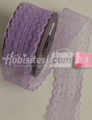 Fantastic Dantel - Orta - Eflatun - En 4 cm - 5 mt