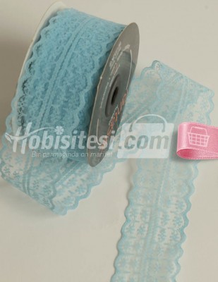  - Fantastic Dantel - Orta - Gök Mavi - En 4 cm - 5 mt