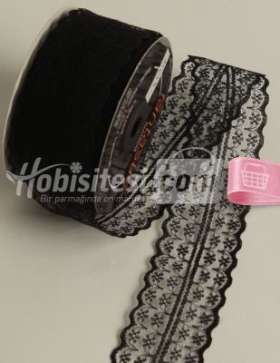 Fantastic Dantel - Orta - Siyah - En 4 cm - 5 mt