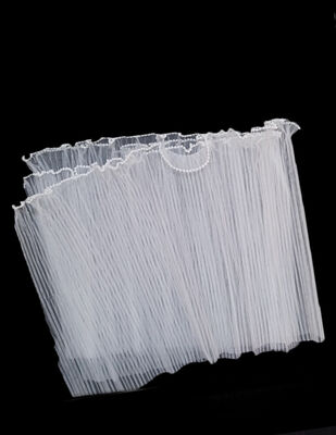 Fırfırlı İncili Gelin Buketi Tülü - Beyaz - 30 x 200 cm