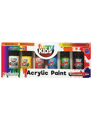 RICH - Funny Kids Akrilik Boya Seti, Her Renk 20 ml - 6 Renk