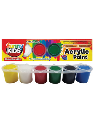 RICH - Funny Kids Akrilik Boya Seti, Her Renk 25 ml - 6 Renk