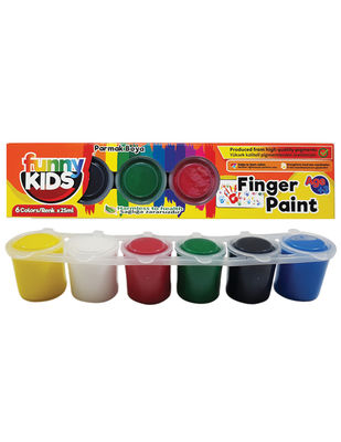 Funny Kids Finger Paint, Parmak Boya Seti, Her Renk 25 ml - 6 Renk