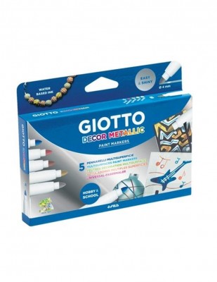  - Giotto Decor Metalik Su Bazlı Marker 5 li Set