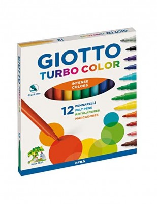  - Giotto Turbo Color Keçeli Kalem Seti - 12 Renk